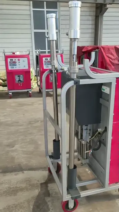 Polyurea spray machine in action